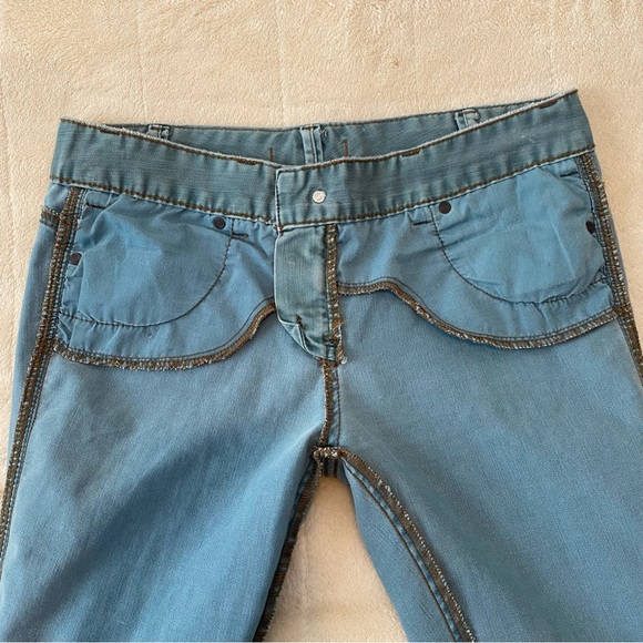 a1983-B3 - Free People - Size 27 Woman Bottoms ~ Jeans & Blue Color, Green - Picture 10 of 11